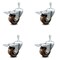 Service Caster 3 Inch High Temp Phenolic Swivel 3/8 Inch Stem Caster Set with Total Lock Brake SCC-TSTTL20S314-PHRHT-381615-4 - alternate 2
